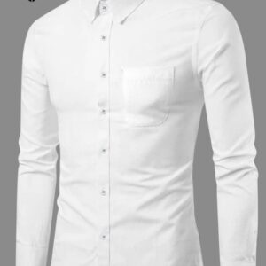 Men Slim Fit Solid Spread Collar Casual Shirt
